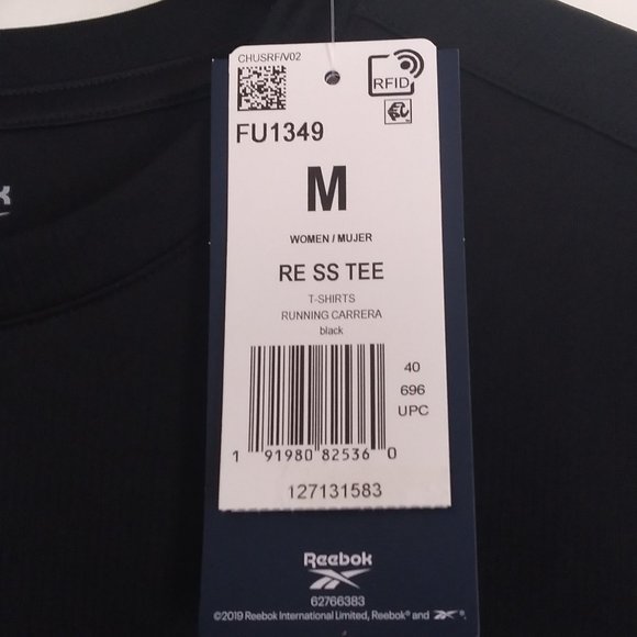 🆕Reebok Women's Running Essentials Short Sleeve Tee, Black, NWT, Authentic - Picture 8 of 14